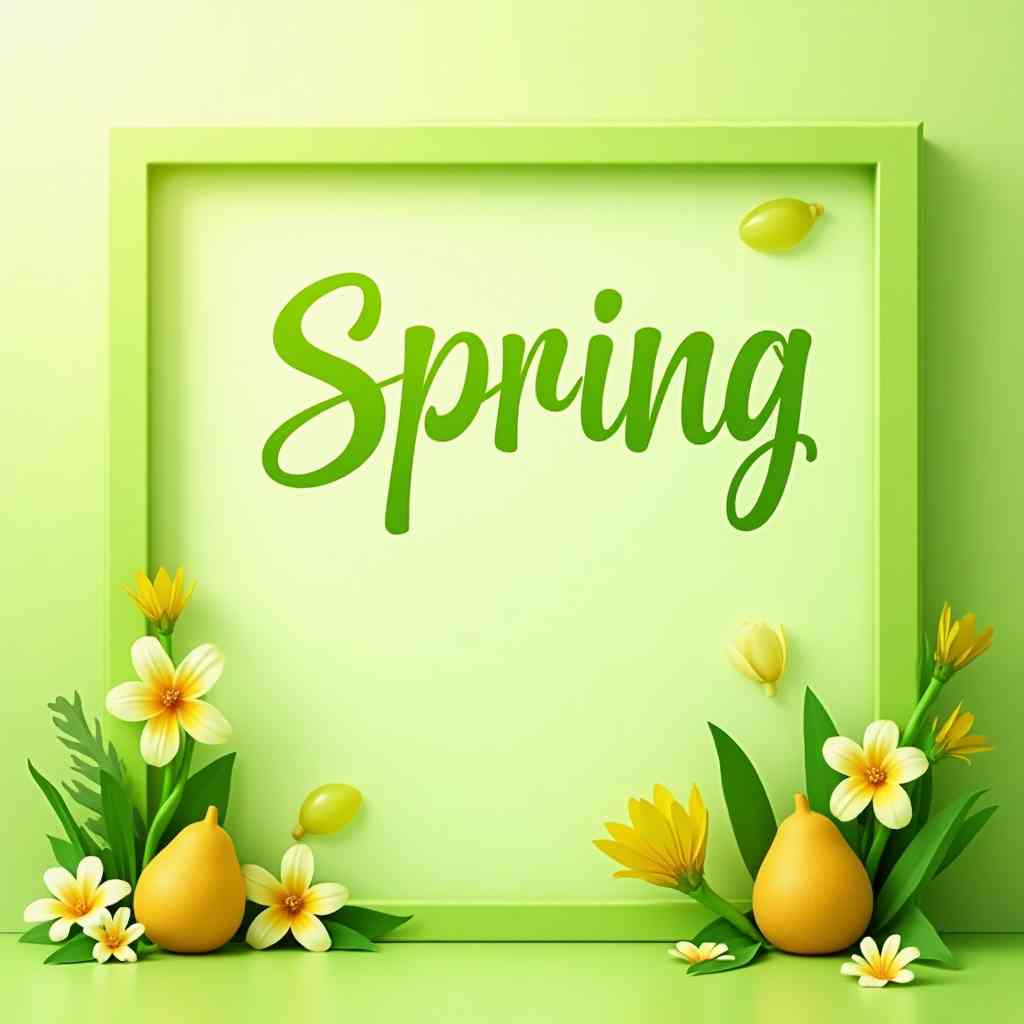 Green spring promo tags vector design set